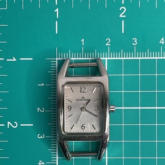 Anne Klein Stainless Steel Silver Rectangle Watch Face With Open Frame Design - Picture 7 of 7